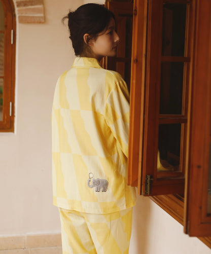 Elephant EMB pajama set, Cotton Pyjamas Set, Comfy homewear, Soft sleepwear, Cozy loungewear