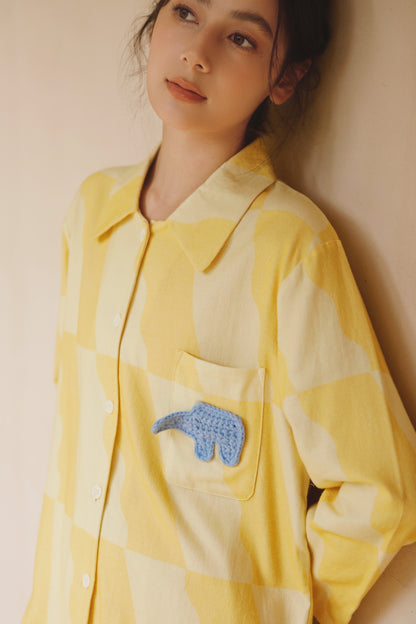Elephant EMB pajama set, Cotton Pyjamas Set, Comfy homewear, Soft sleepwear, Cozy loungewear