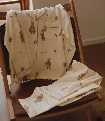 Cute Miffy rabbit Print PJS, Nijntje Pattern Pajamas, Cozy cotton pajamas, Handmade clothing women