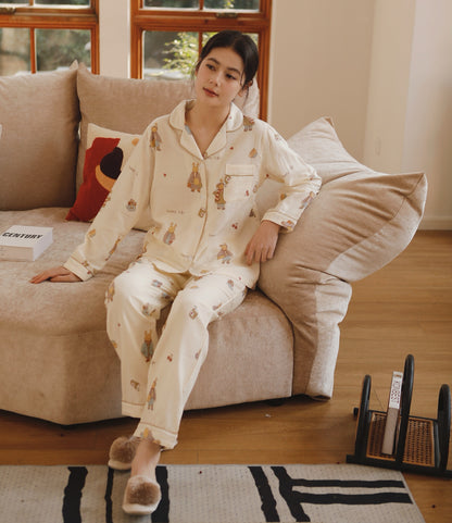Cute Miffy rabbit Print PJS, Nijntje Pattern Pajamas, Cozy cotton pajamas, Handmade clothing women