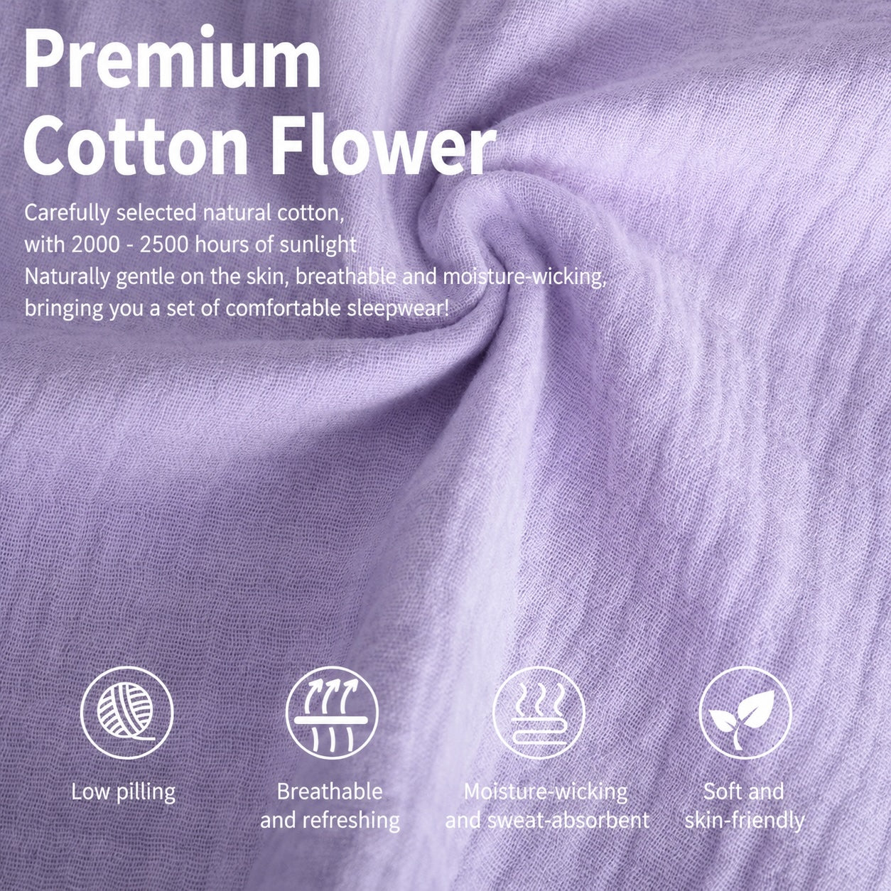 Lavender Double Gauze Cotton Pajama Set