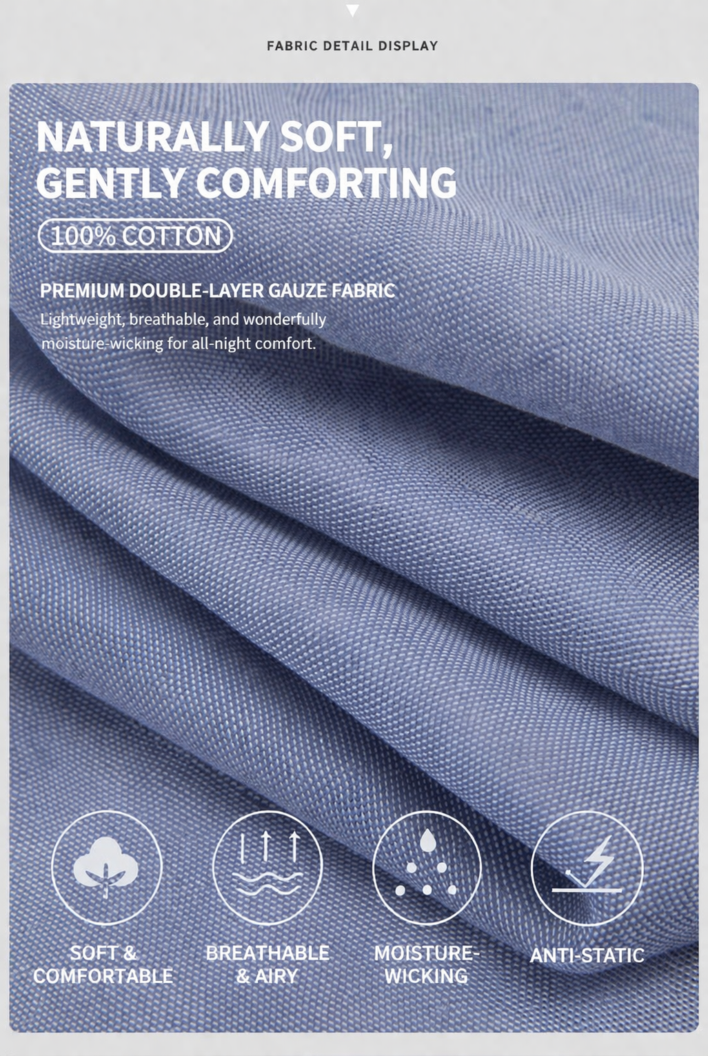 Matching Cotton Gauze Couple Pajama Set | Sky Blue Breathable Summer Sleepwear