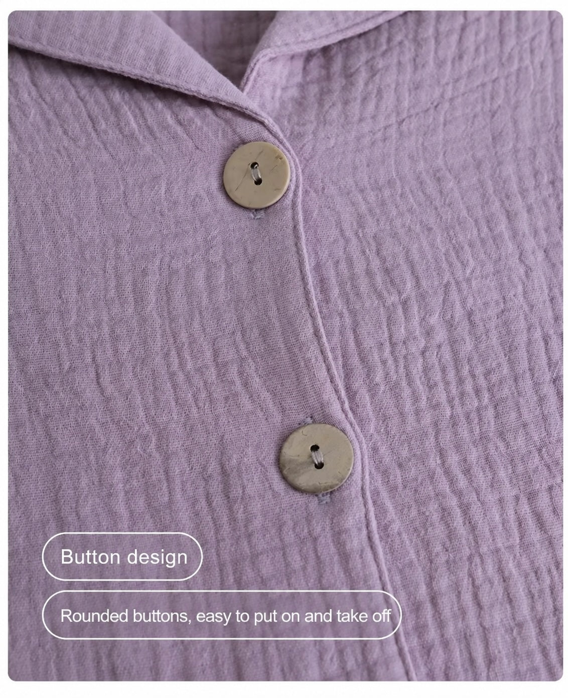 Dusty Lavender Double Gauze Cotton Pajama Set | Soft Women's Lounge Set