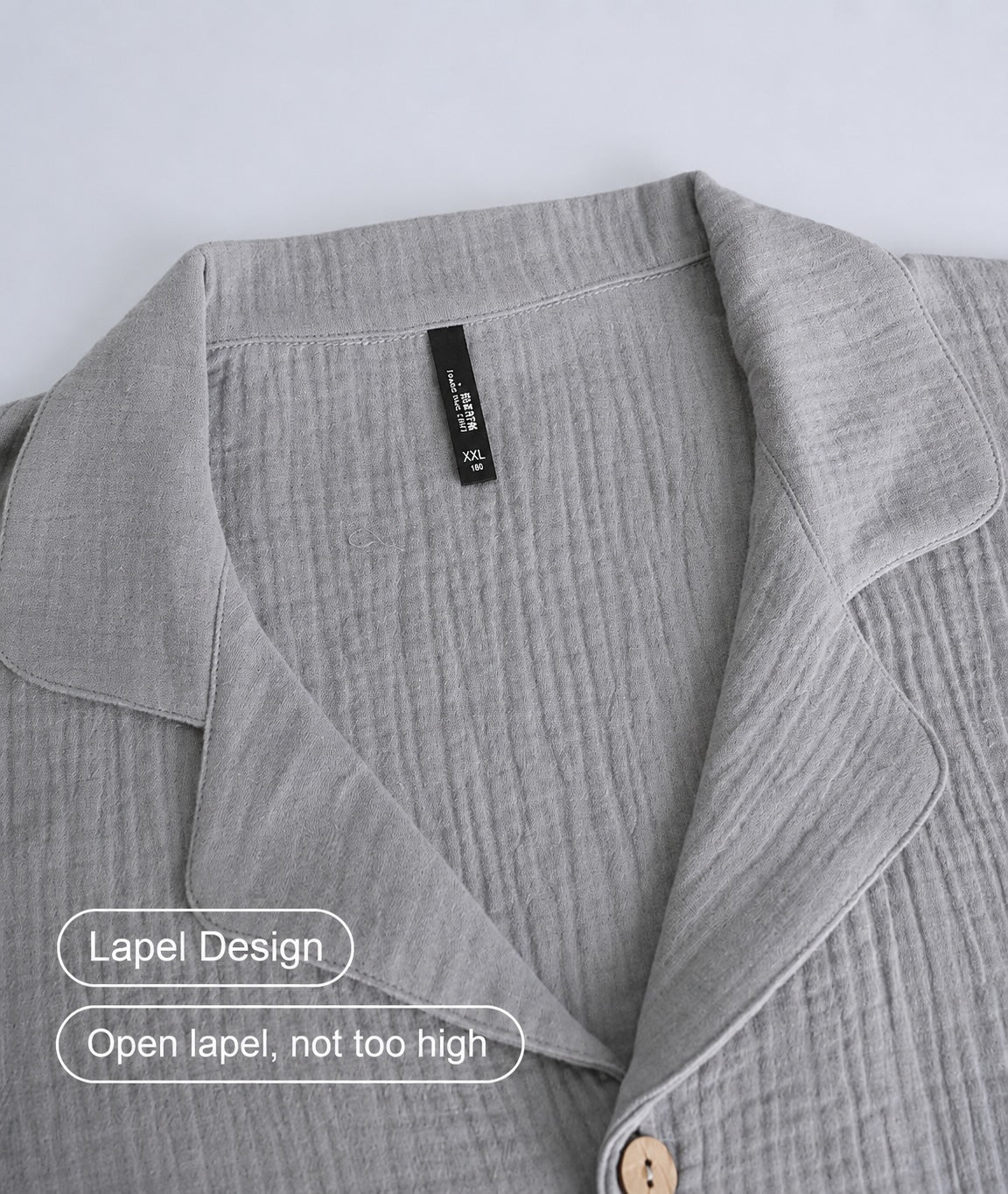 Men's Grey Muslin Lounge Set, Men's Shorts Set