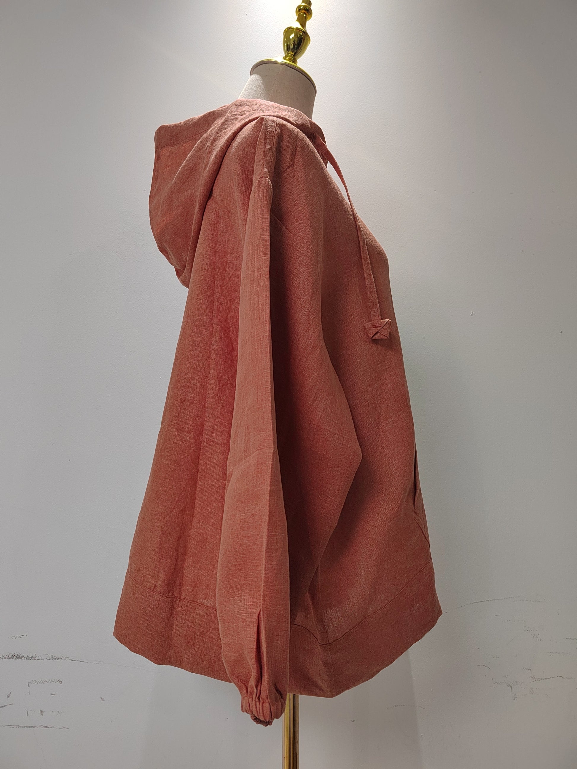 Unisex softened Linen Hoodie, Linen Hoodie Sweater, Flax Handmade pullover detail view 2 from Etcozy