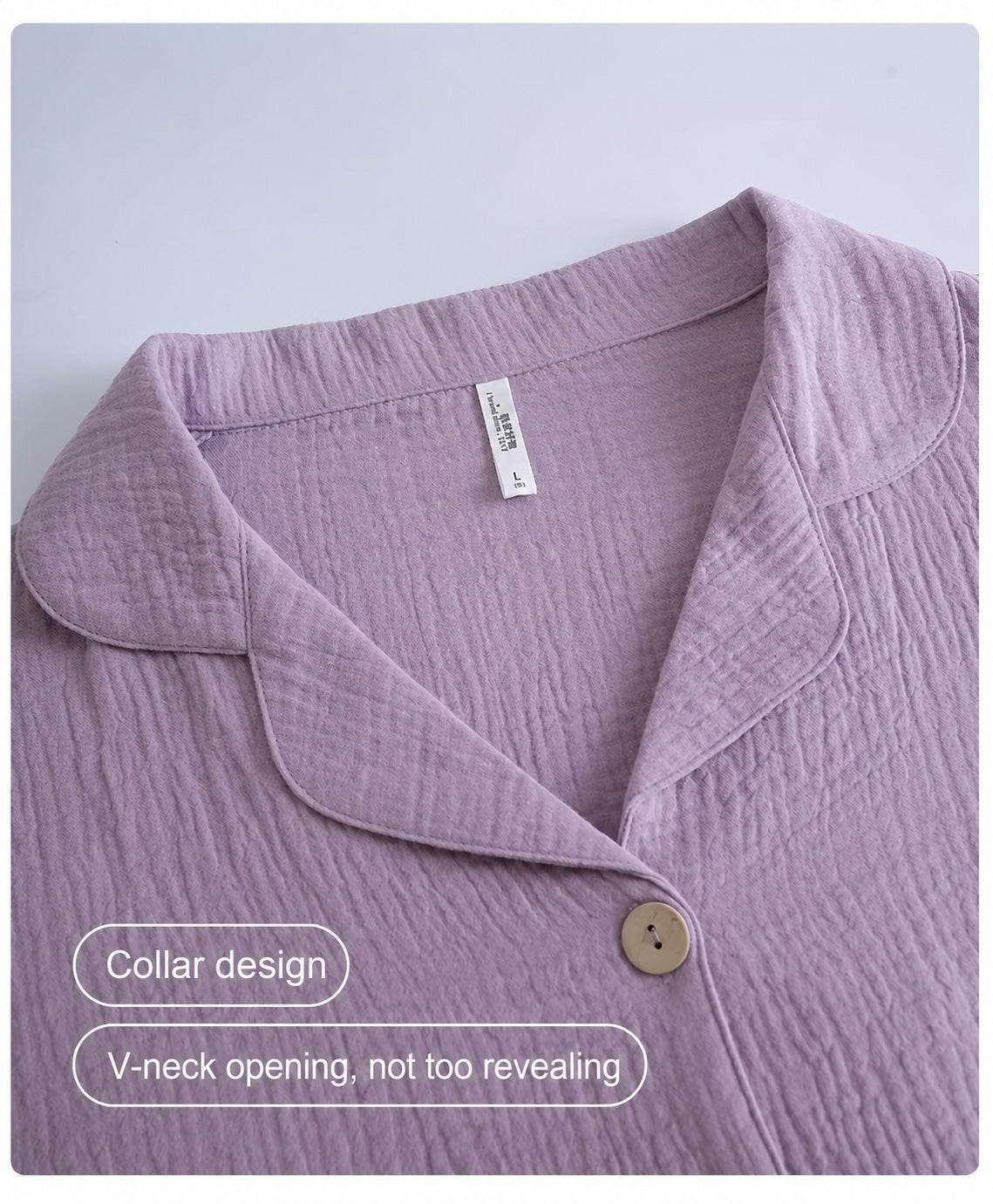 Dusty Lavender Double Gauze Cotton Pajama Set | Soft Women's Lounge Set