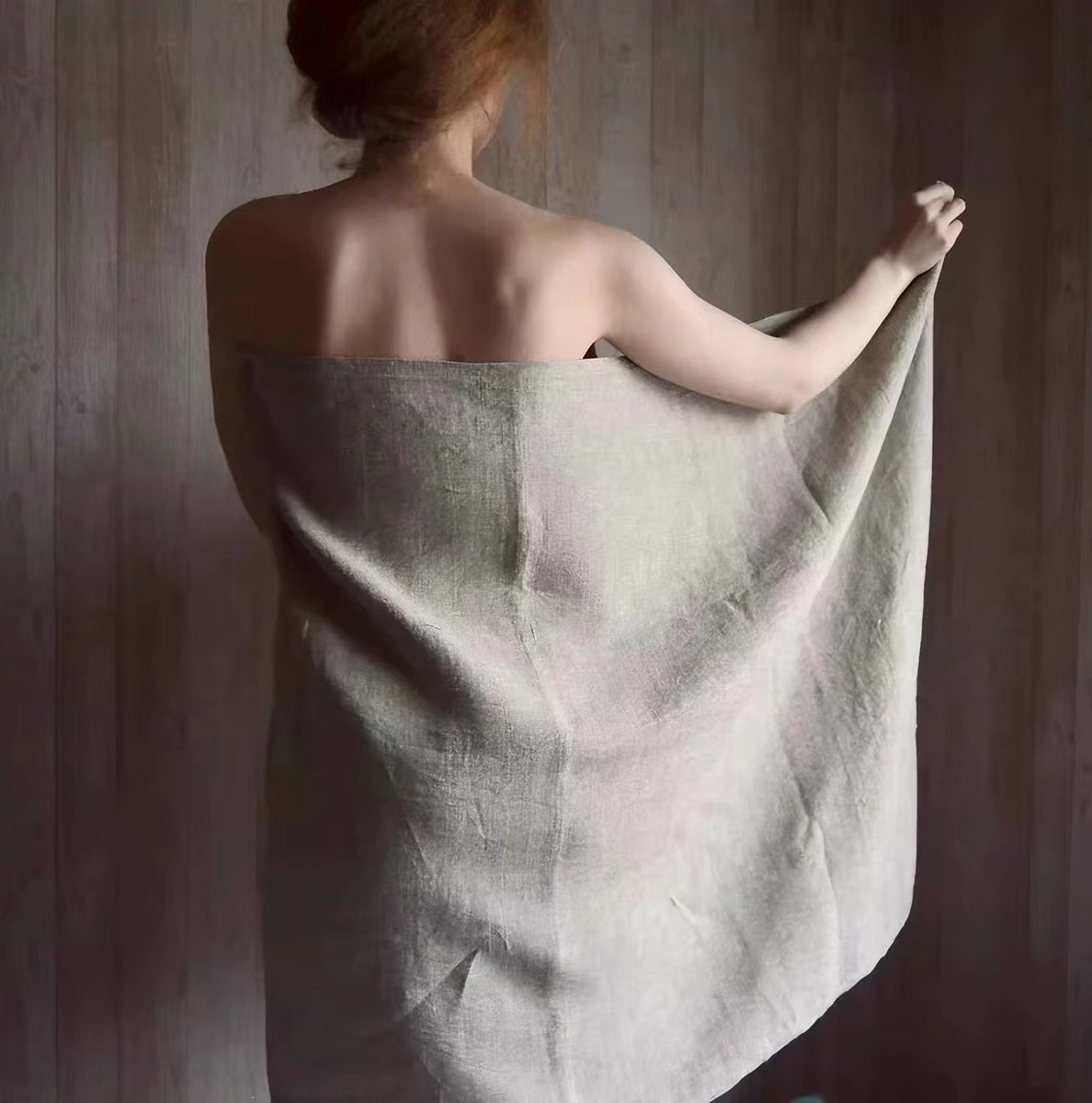Custom Linen Bath Towel, Oversized Spa Towel