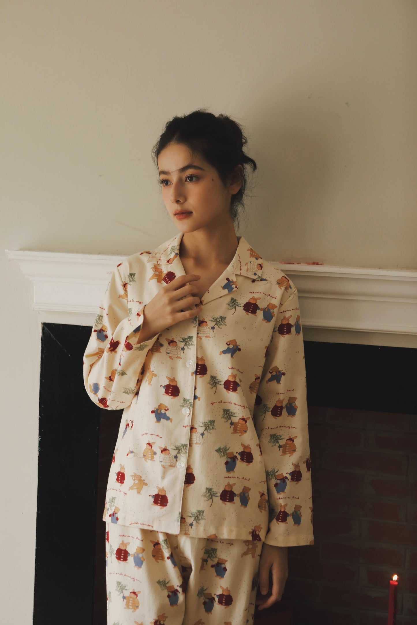 Christmas Rabbit PJS, Christmas bunny pajamas, 100% Cotton pyjamas, Christmas gift