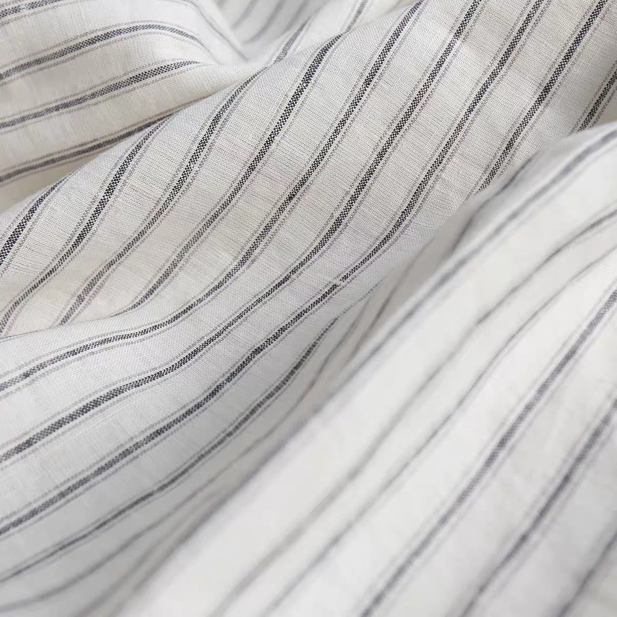 Yarn Dyed Ticking Stripe European Linen Fabric, 110 Inch Width