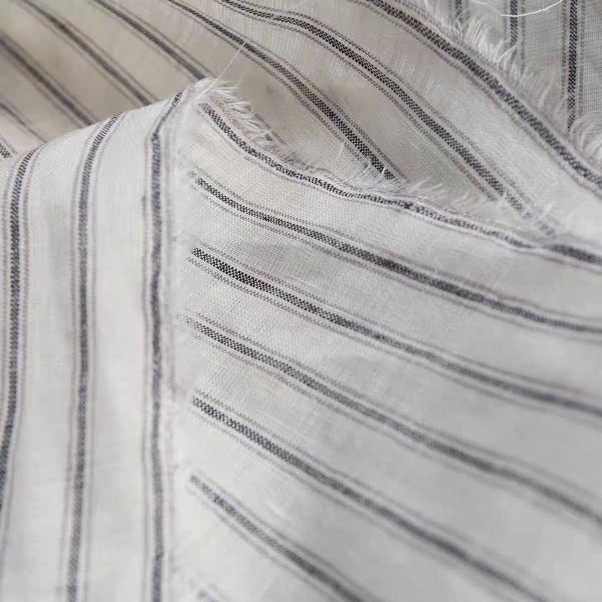 Yarn Dyed Ticking Stripe European Linen Fabric, 110 Inch Width