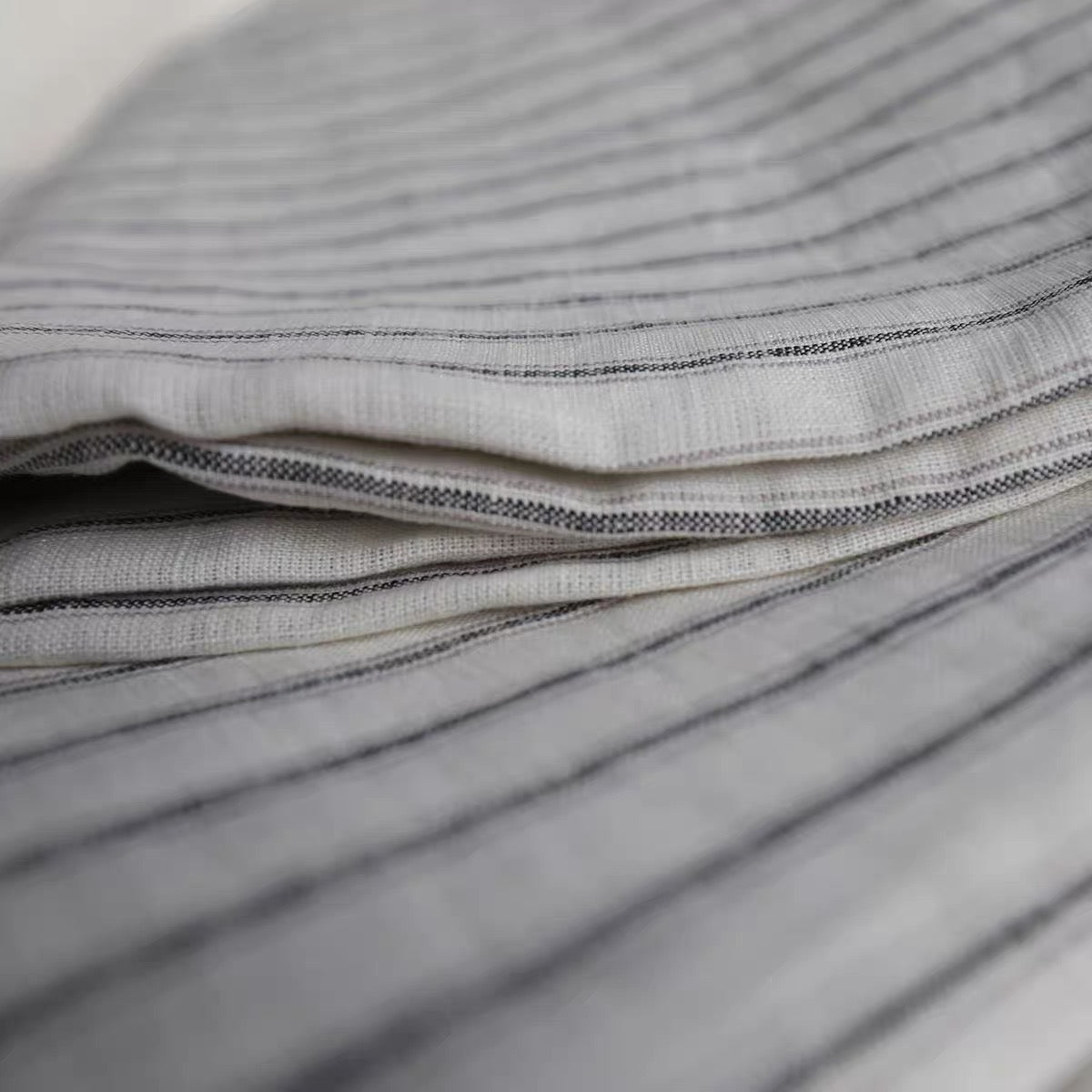 Yarn Dyed Ticking Stripe European Linen Fabric, 110 Inch Width