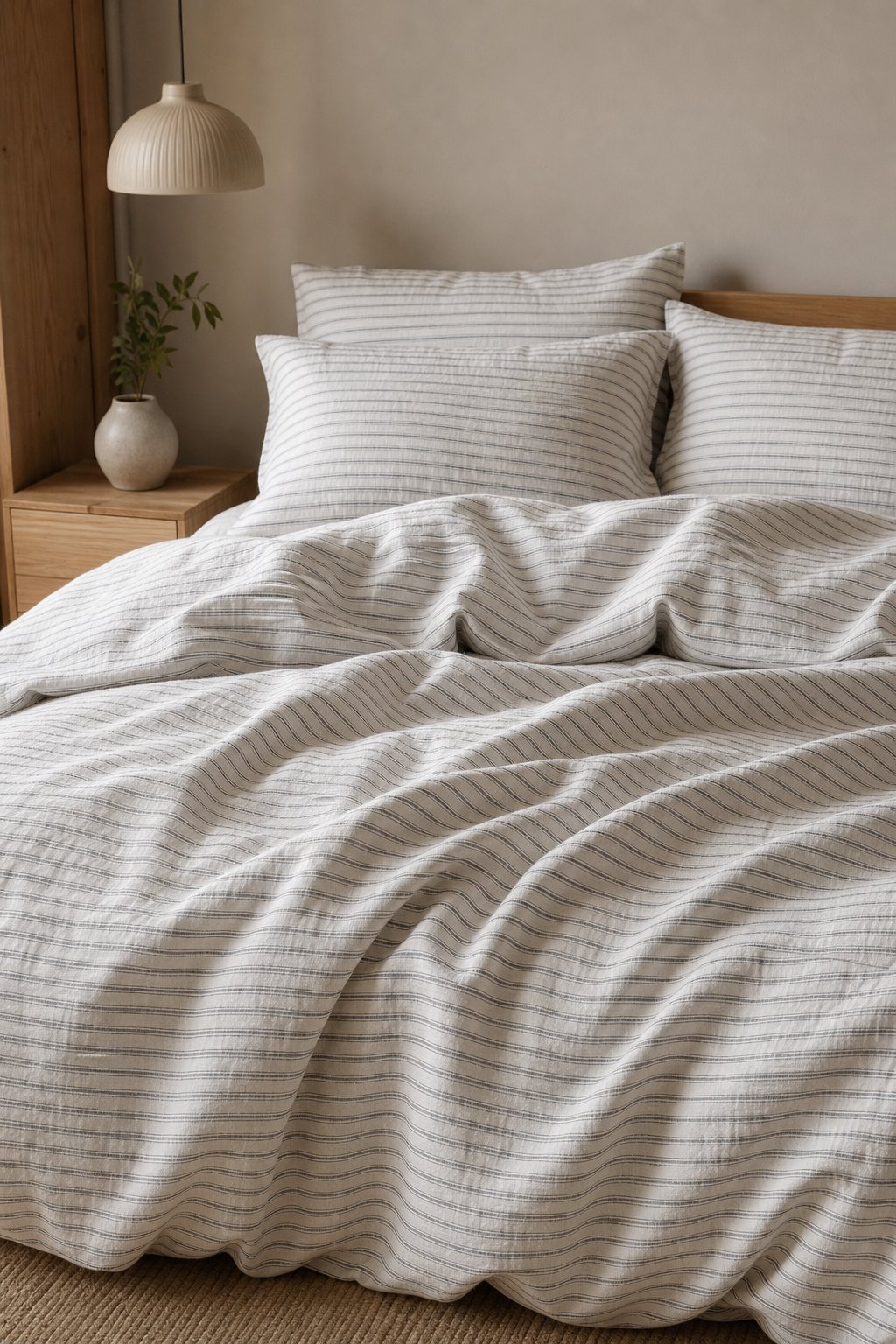 Yarn Dyed Ticking Stripe European Linen Fabric, 110 Inch Width - lifestyle scene
