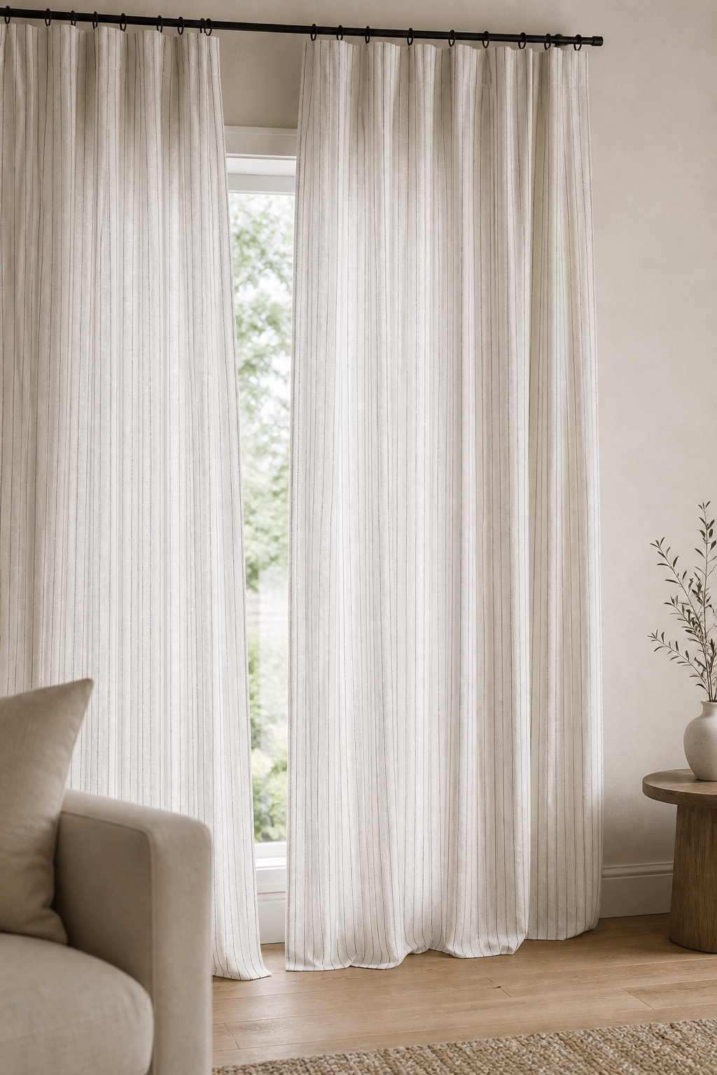 Yarn Dyed Ticking Stripe European Linen Fabric, 110 Inch Width - lifestyle scene