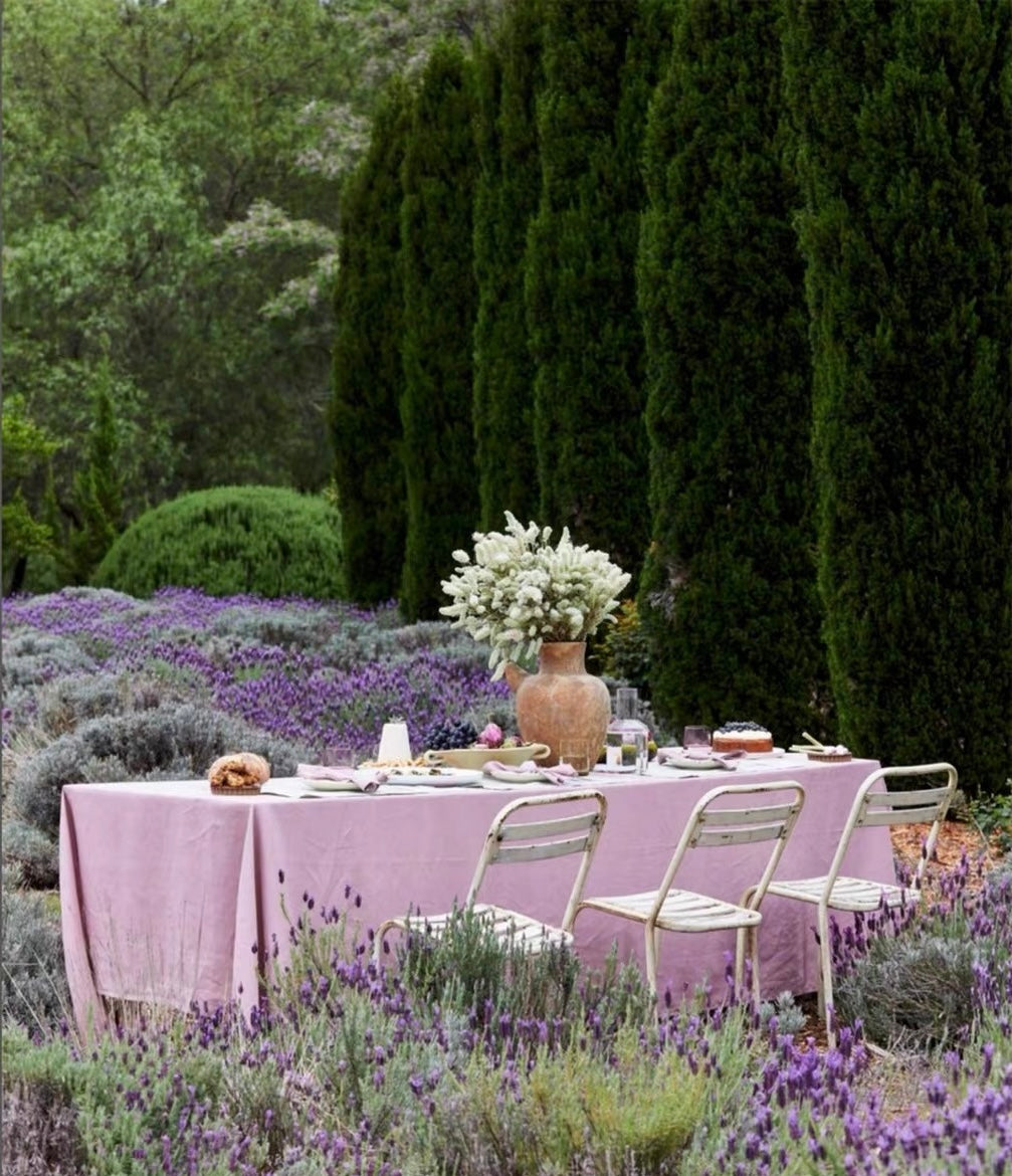 Dusty Lilac Linen Fabric by the Meter, Medium Weight, Pre-Washed, Extra Wide 110 Inch
