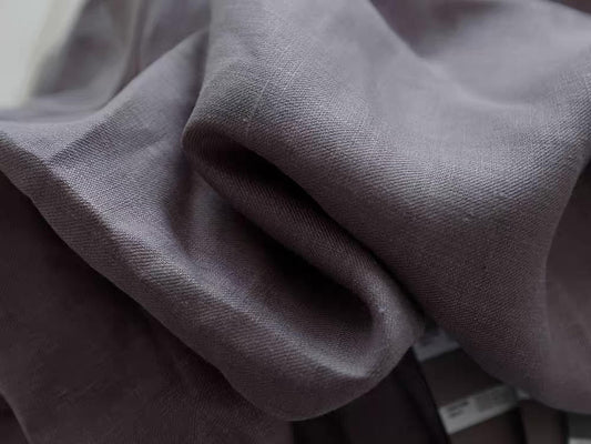 Smoky Mauve Linen Fabric by the Meter, Medium Weight, Pre-Washed, Extra Wide 110 Inch