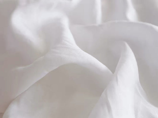 Pure White Linen Fabric by the Meter, Pre-Washed, Extra Wide 110 Inch