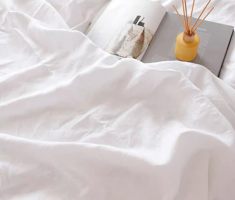 Pure White Linen Fabric by the Meter, Pre-Washed, Extra Wide 110 Inch