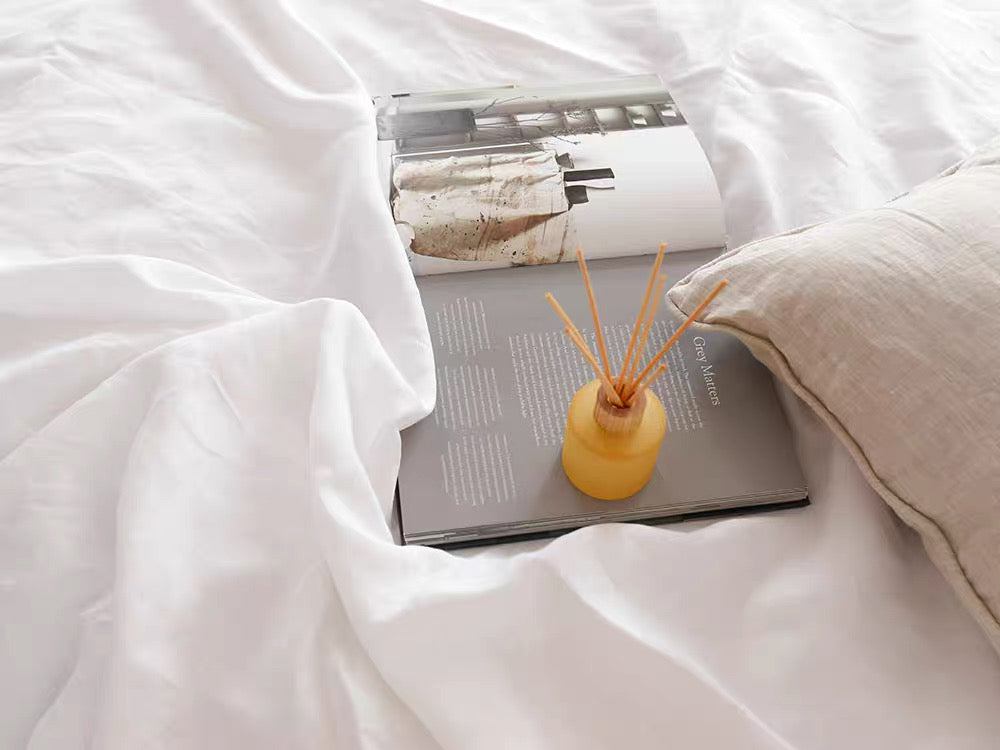 Pure White Linen Fabric by the Meter, Pre-Washed, Extra Wide 110 Inch