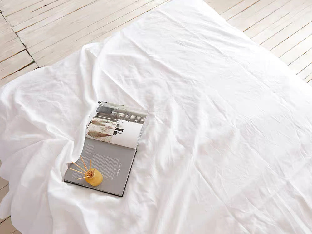 Pure White Linen Fabric by the Meter, Pre-Washed, Extra Wide 110 Inch