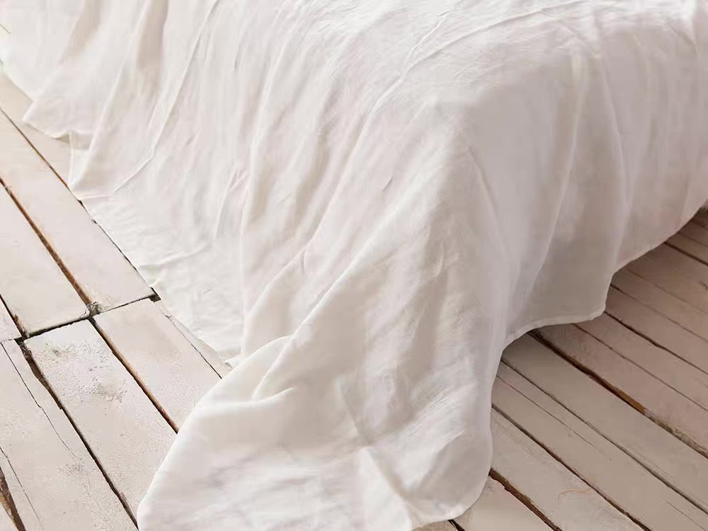 Off-White Linen Fabric by the Meter, Medium Weight, Pre-Washed, Extra Wide 110 Inch