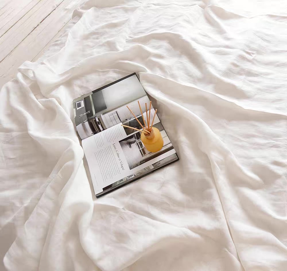 Off-White Linen Fabric by the Meter, Medium Weight, Pre-Washed, Extra Wide 110 Inch
