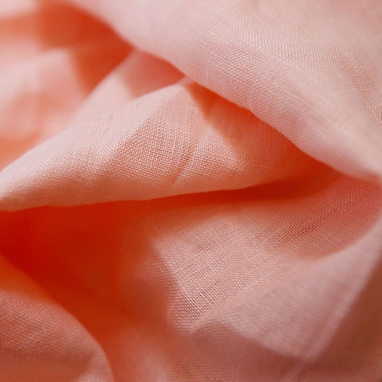 Soft Peach Linen Fabric by the Meter, Medium Weight, Pre-Washed, Extra Wide 110 Inch