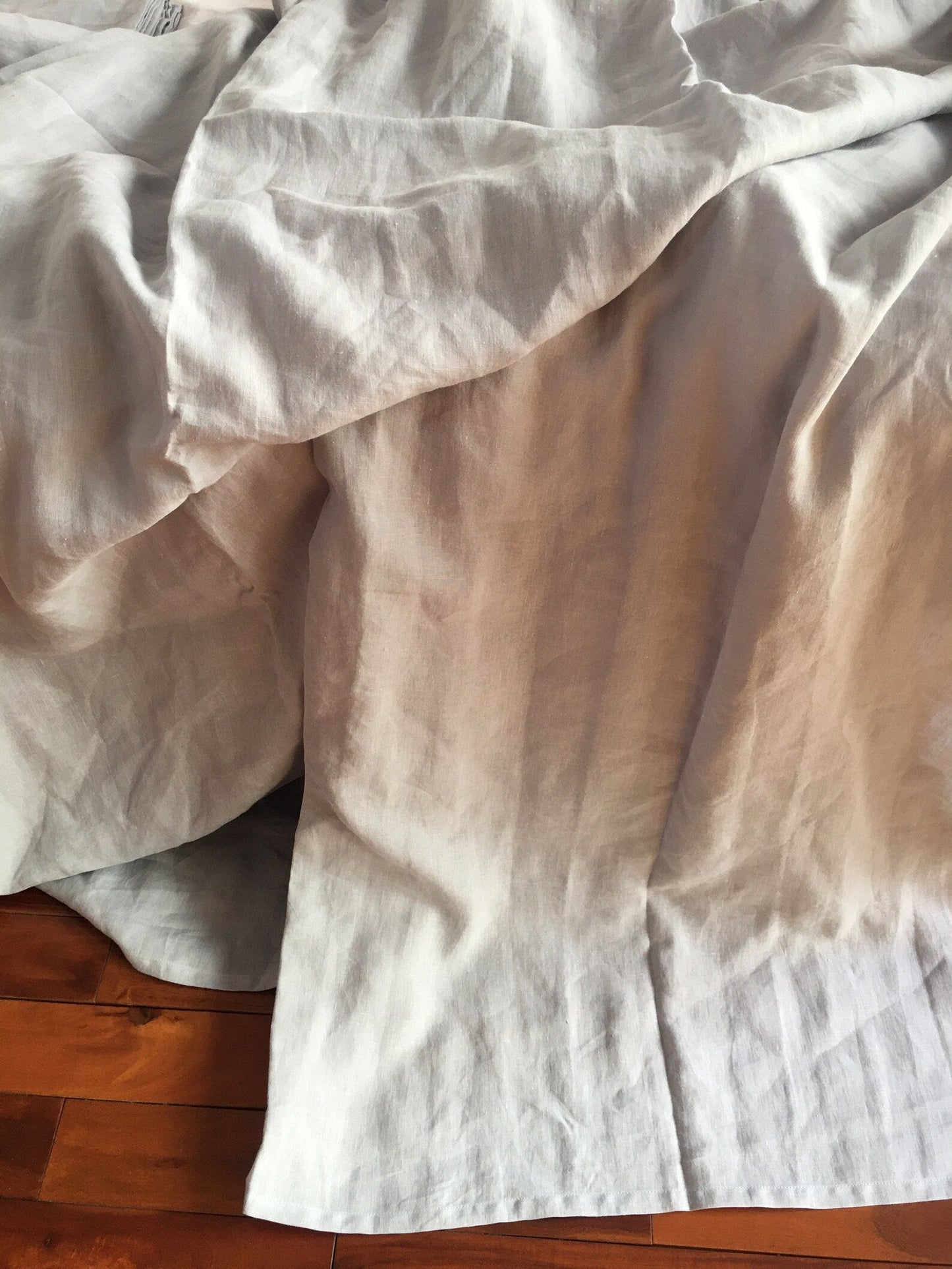Light Grey Linen Fabric by the Meter, Medium Weight, Pre-Washed, Extra Wide 110 Inch