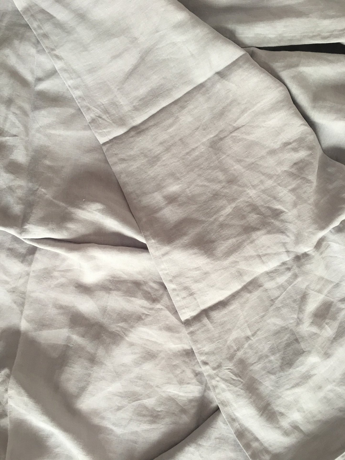 Light Grey Linen Fabric by the Meter, Medium Weight, Pre-Washed, Extra Wide 110 Inch