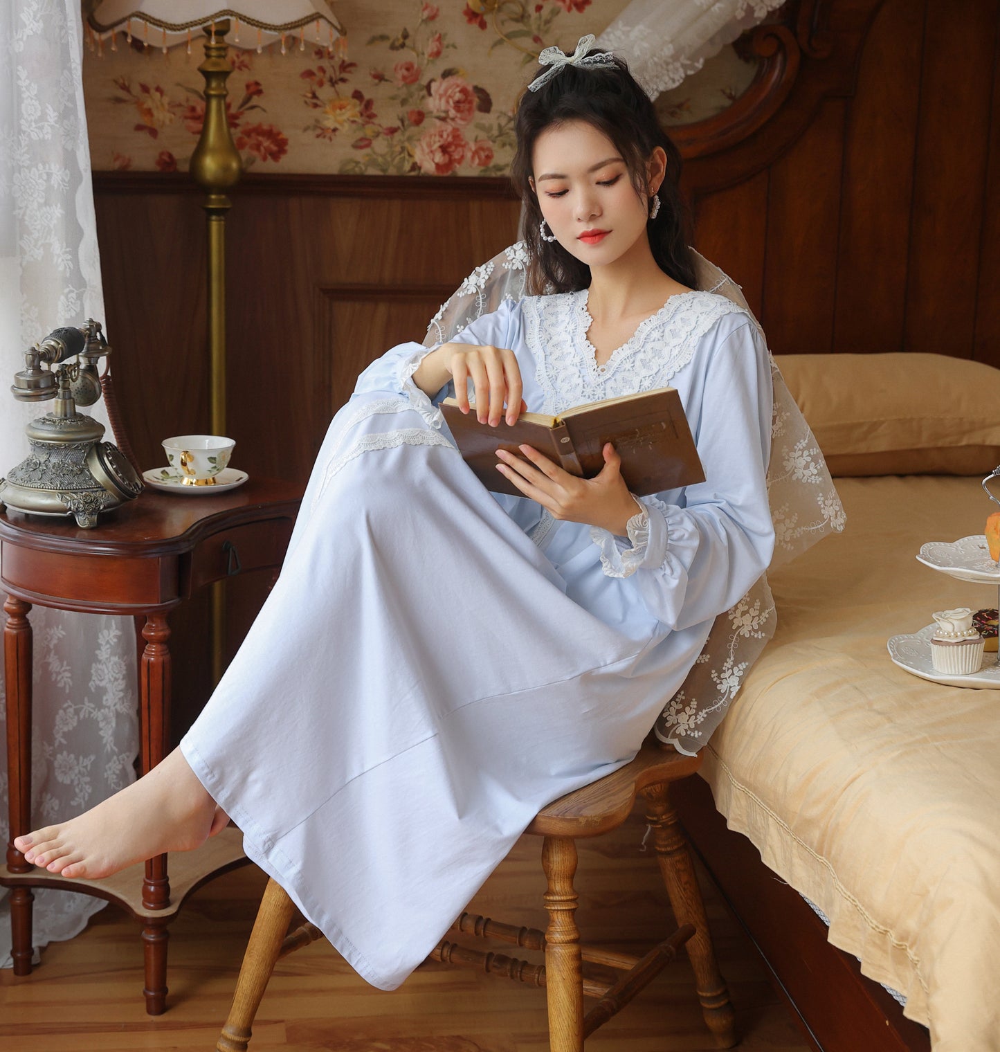 Timeless White Dress – Vintage Victorian Nightgown, Cotton Loungewear, Bridal Nightgown, Cotton Nightie