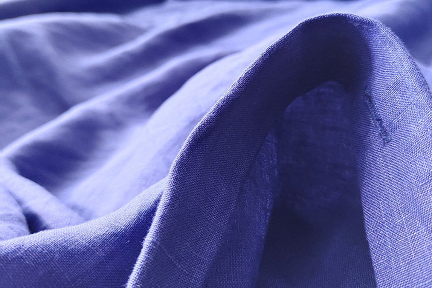 Royal Blue Hemp Fabric by the Meter, Medium Weight, Pre-Washed, Extra Wide 110 Inch