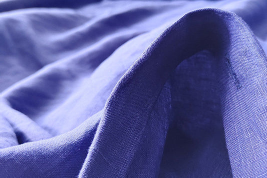 Royal Blue Hemp Fabric by the Meter, Medium Weight, Pre-Washed, Extra Wide 110 Inch
