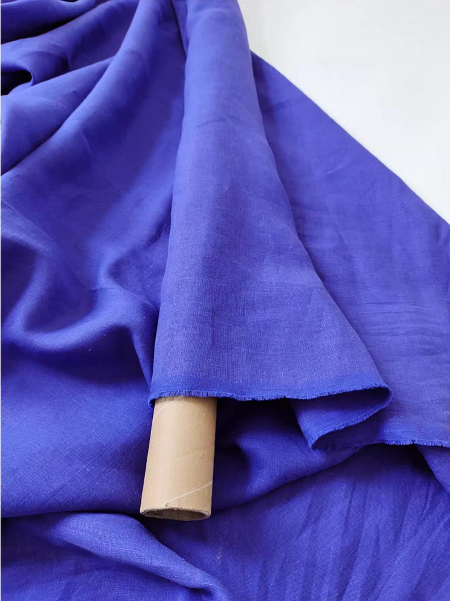 Royal Blue Hemp Fabric by the Meter, Medium Weight, Pre-Washed, Extra Wide 110 Inch