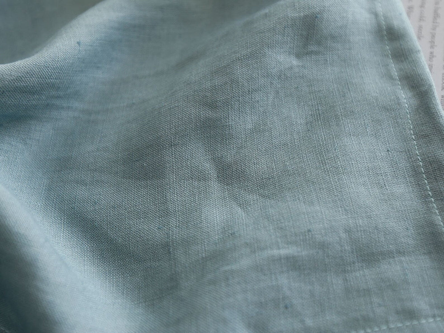 Dusty Blue Hemp Fabric by the Meter, Medium Weight, Pre-Washed, Extra Wide 110 Inch