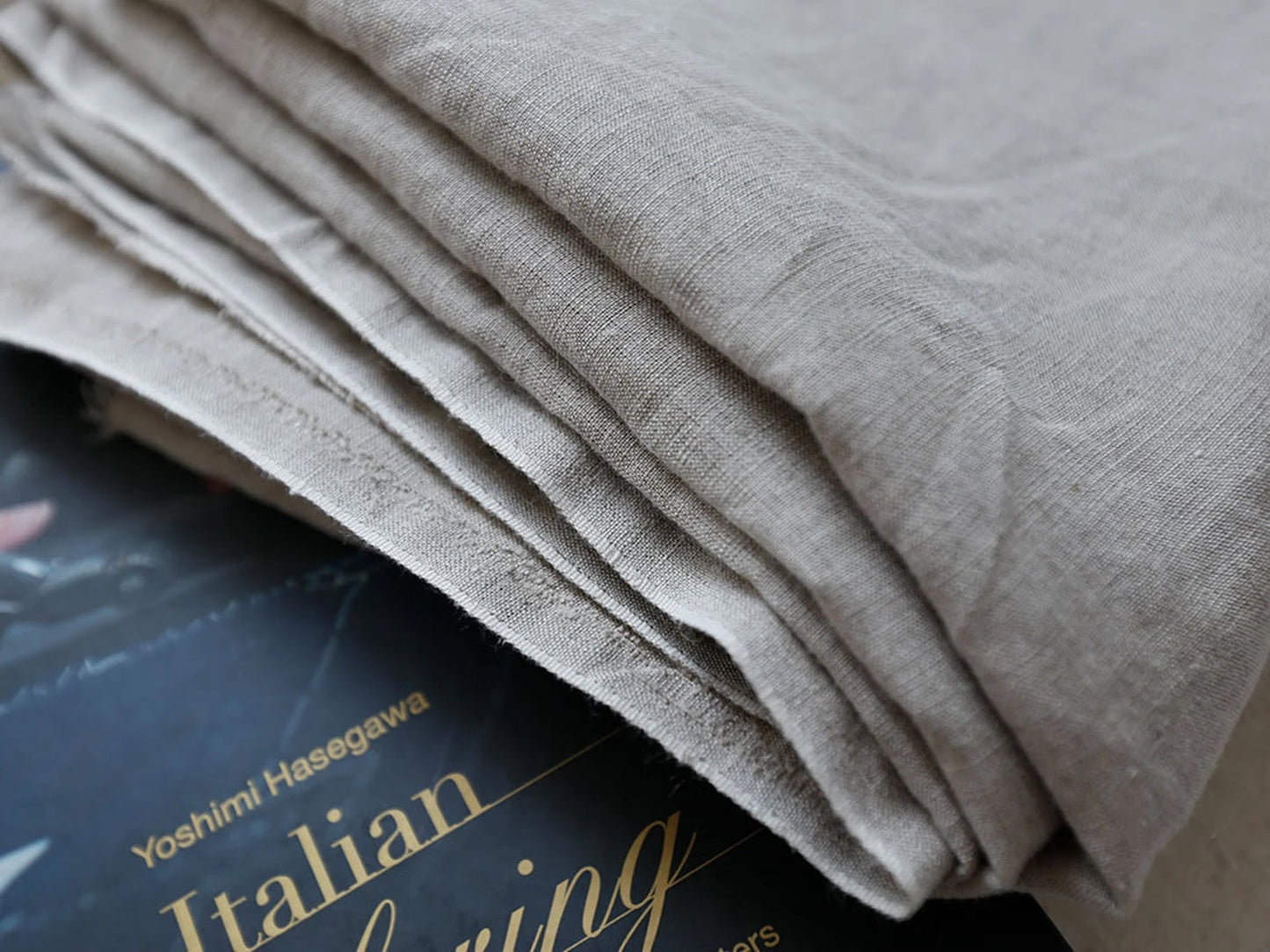 Natural Oatmeal Hemp Fabric by the Meter, Medium Weight, Pre-Washed, Extra Wide 110 Inch