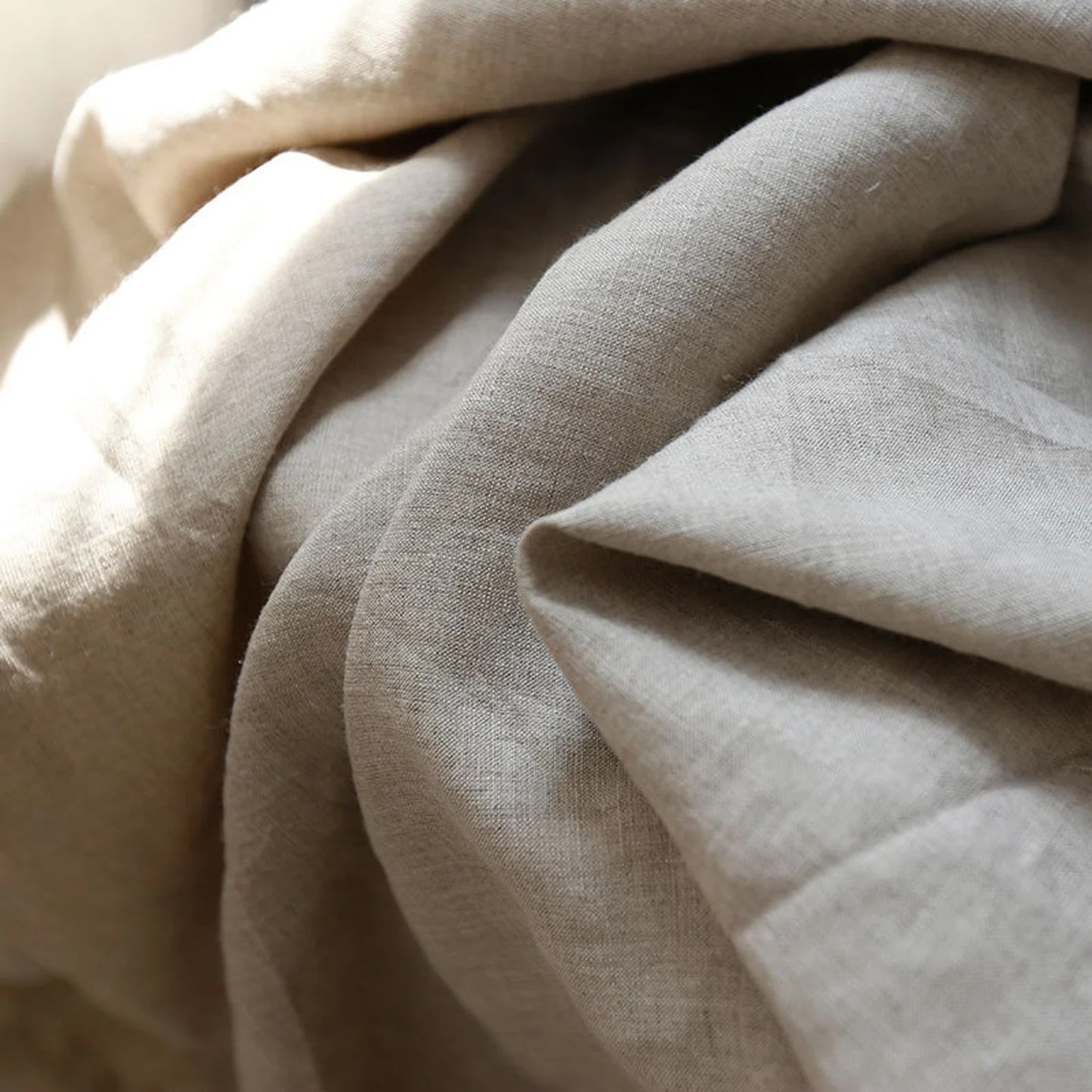 Natural Oatmeal Hemp Fabric by the Meter, Medium Weight, Pre-Washed, Extra Wide 110 Inch