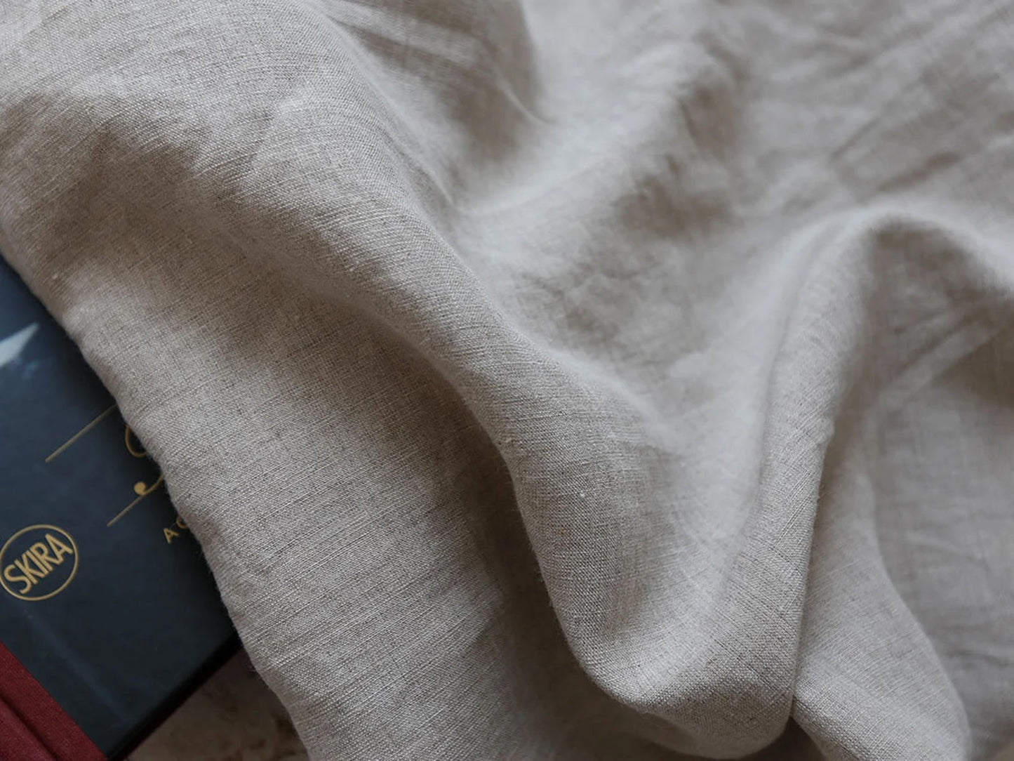 Natural Oatmeal Hemp Fabric by the Meter, Medium Weight, Pre-Washed, Extra Wide 110 Inch