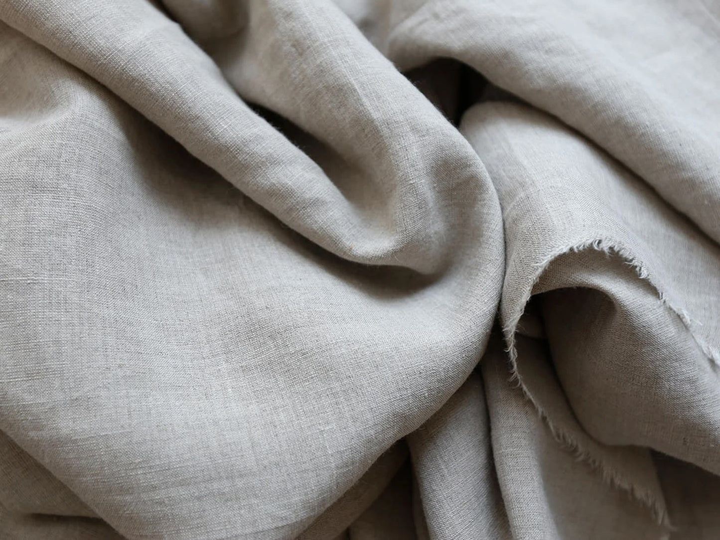 Natural Oatmeal Hemp Fabric by the Meter, Medium Weight, Pre-Washed, Extra Wide 110 Inch