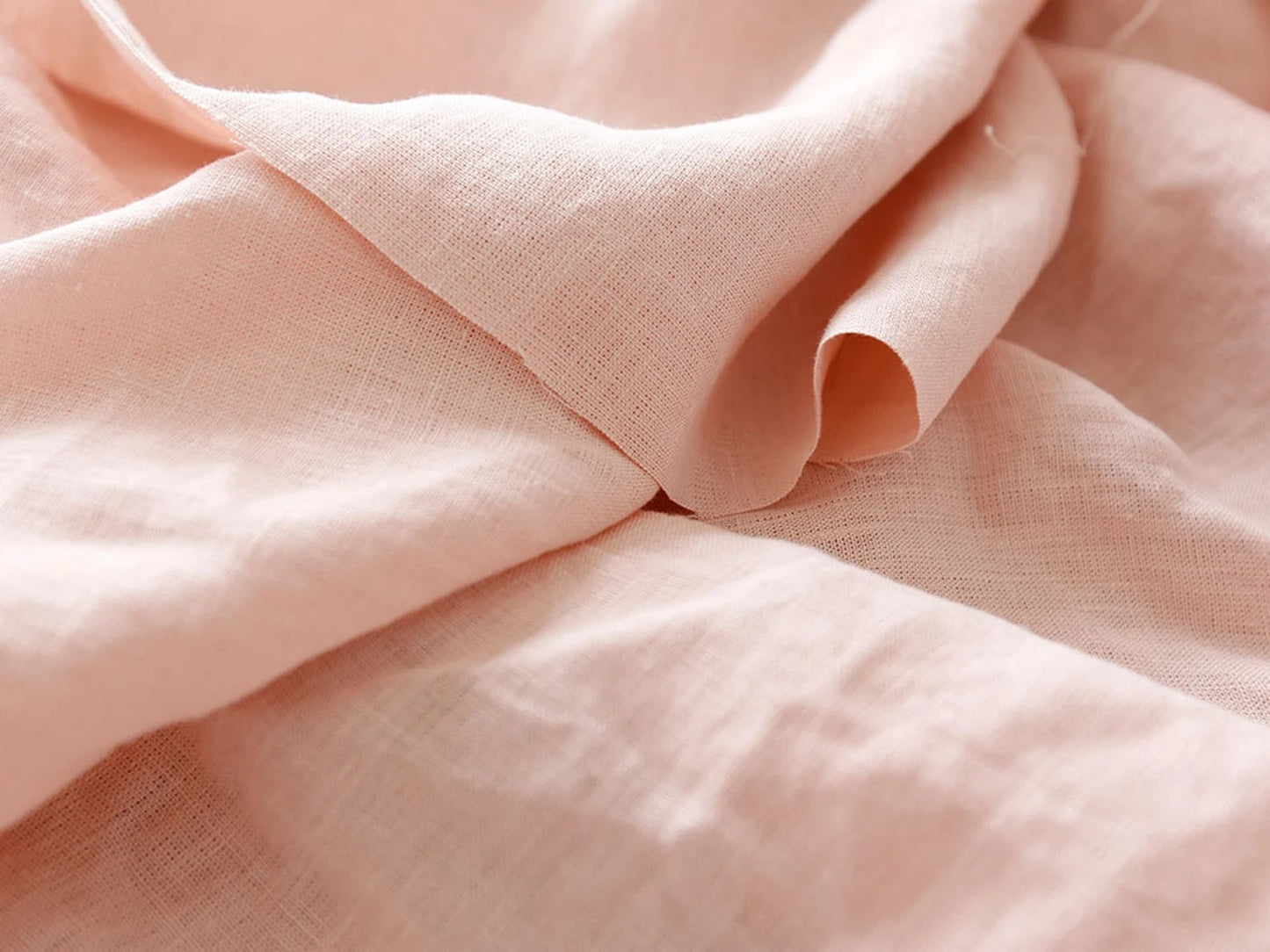 Blush Peach Hemp Fabric by the Meter, Medium Weight, Pre-Washed, Extra Wide 110 Inch