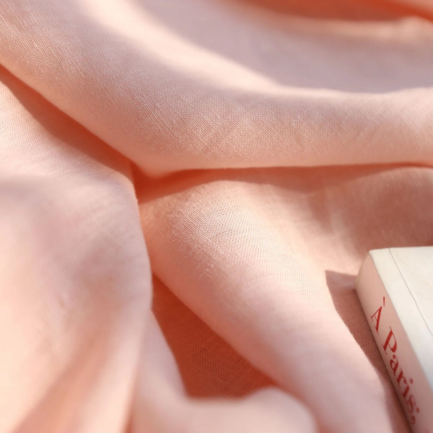 Blush Peach Hemp Fabric by the Meter, Medium Weight, Pre-Washed, Extra Wide 110 Inch
