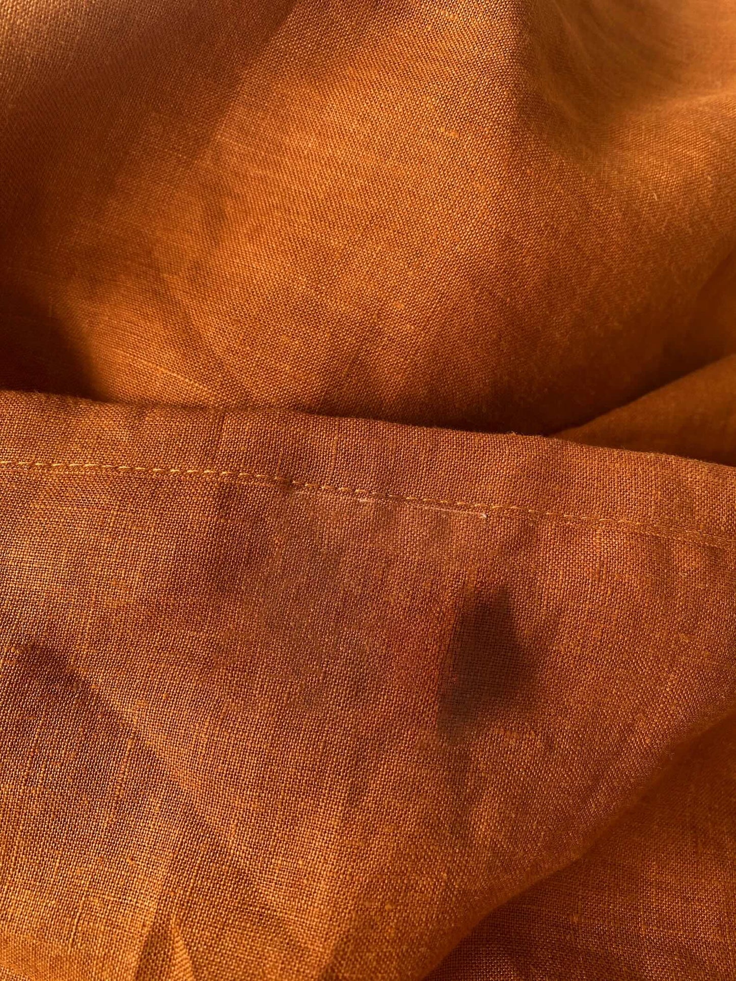 Terracotta Hemp Fabric by the Meter, Medium Weight, Pre-Washed, Extra Wide 110 Inch