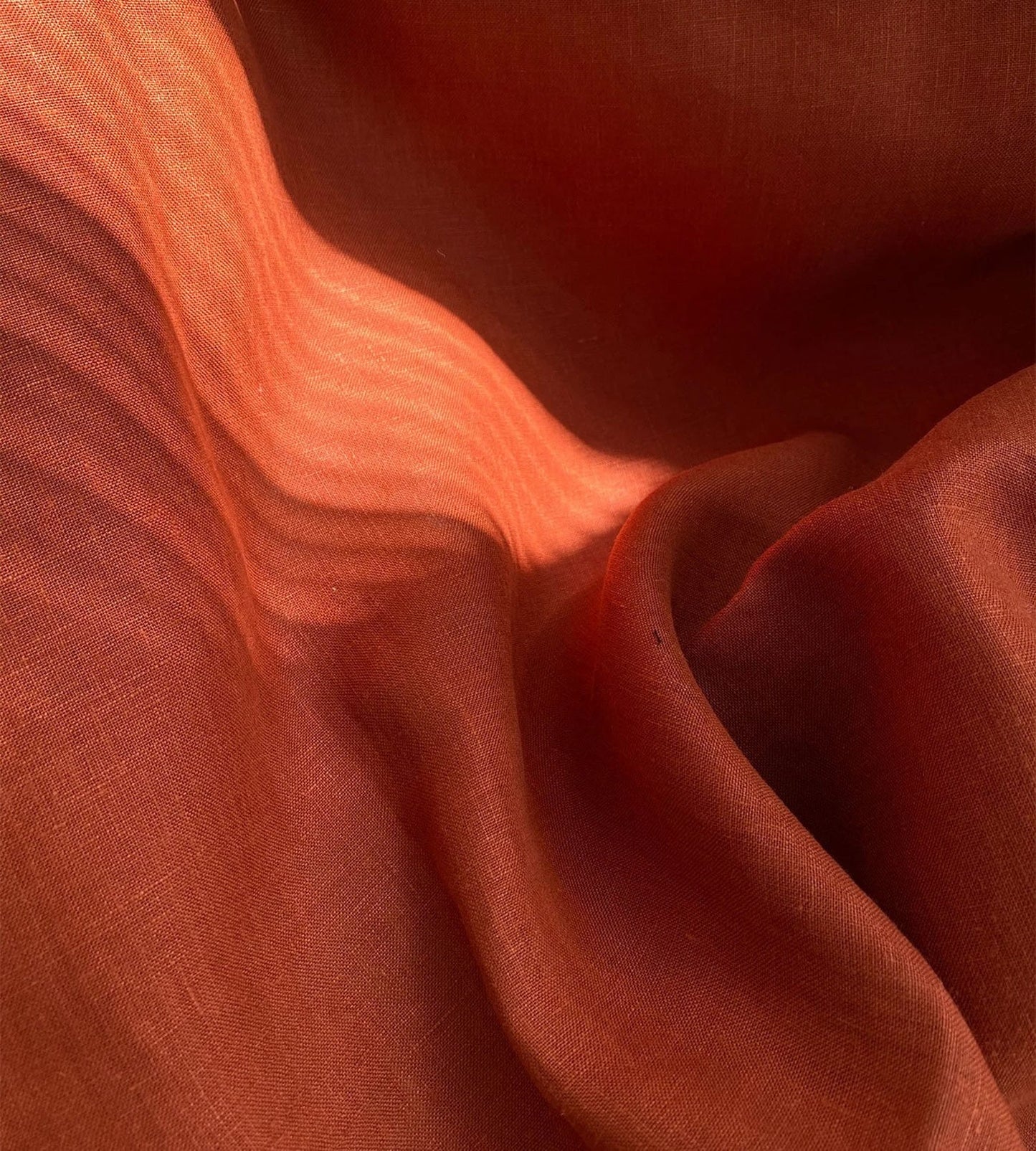 Terracotta Hemp Fabric by the Meter, Medium Weight, Pre-Washed, Extra Wide 110 Inch