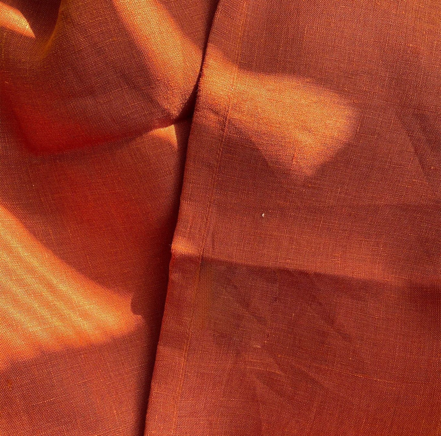 Terracotta Hemp Fabric by the Meter, Medium Weight, Pre-Washed, Extra Wide 110 Inch