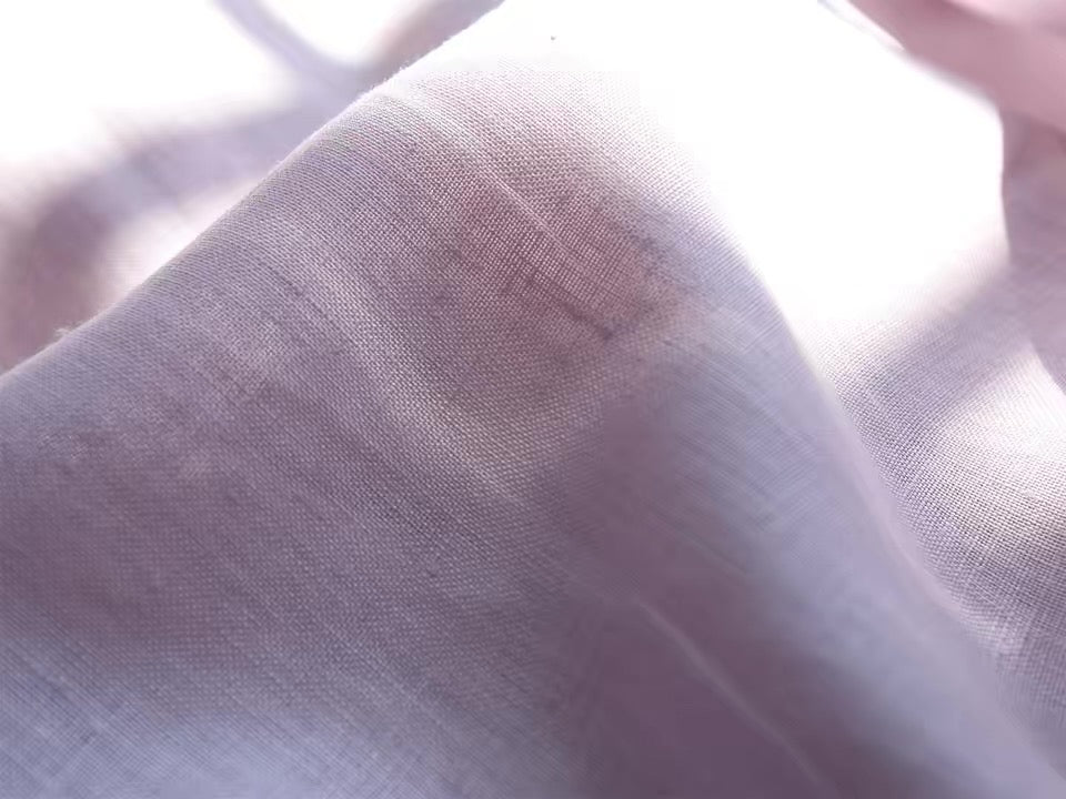 Soft Lilac Pink Hemp Fabric by the Meter, Medium Weight, Pre-Washed, Extra Wide 110 Inch