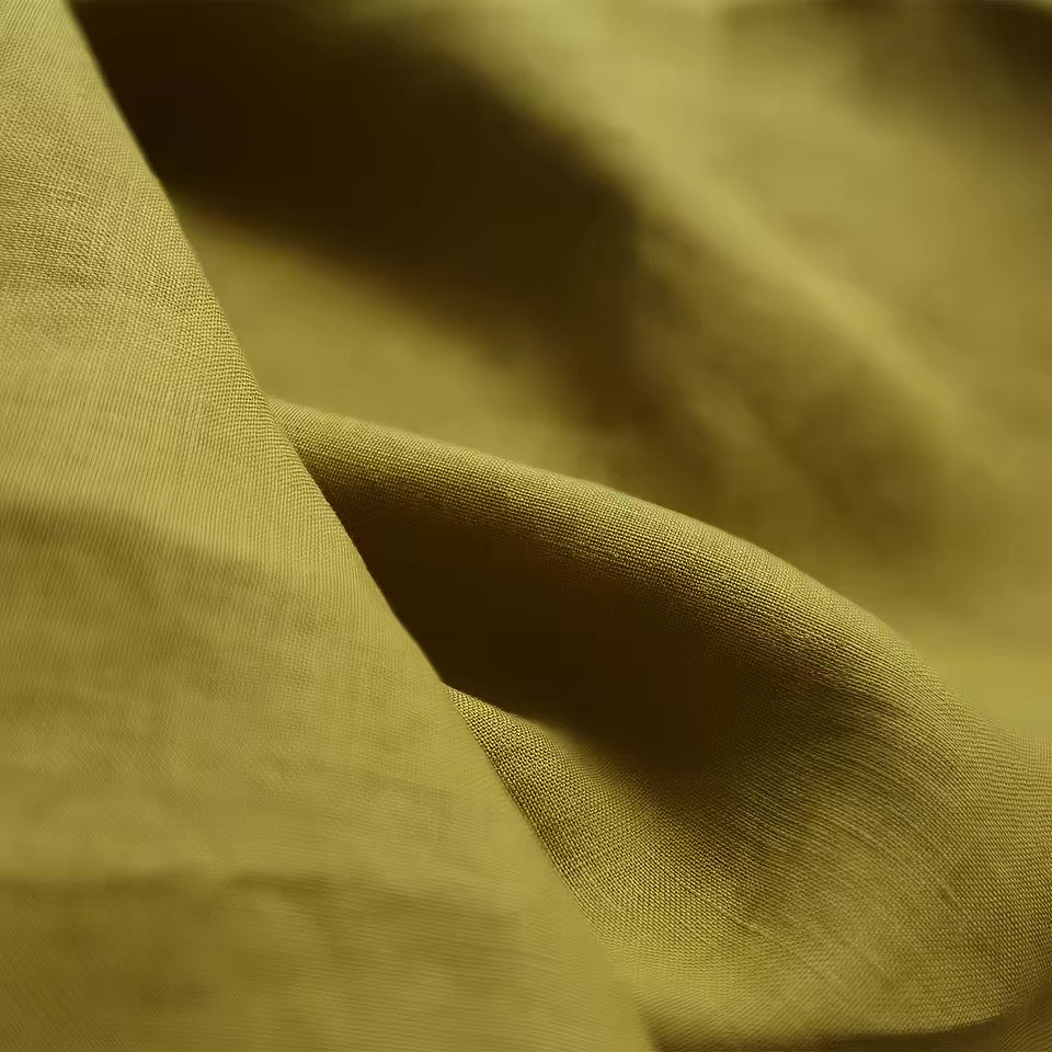 Olive Moss Green Hemp Fabric by the Meter, Medium Weight, Pre-Washed, Extra Wide 110 Inch