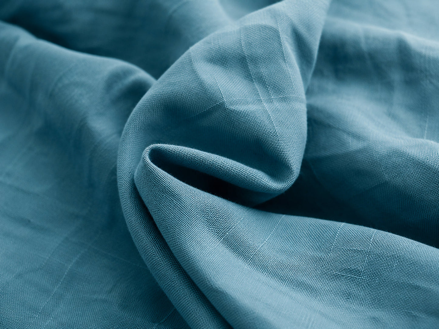 Teal Blue Hemp Fabric by the Meter, Medium Weight, Pre-Washed, Extra Wide 110 Inch