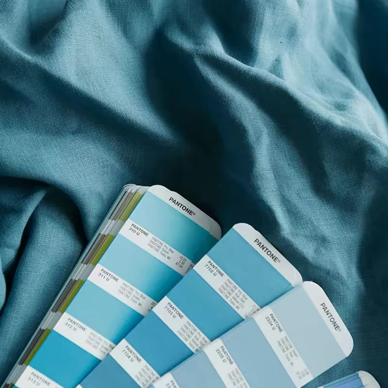 Teal Blue Hemp Fabric by the Meter, Medium Weight, Pre-Washed, Extra Wide 110 Inch