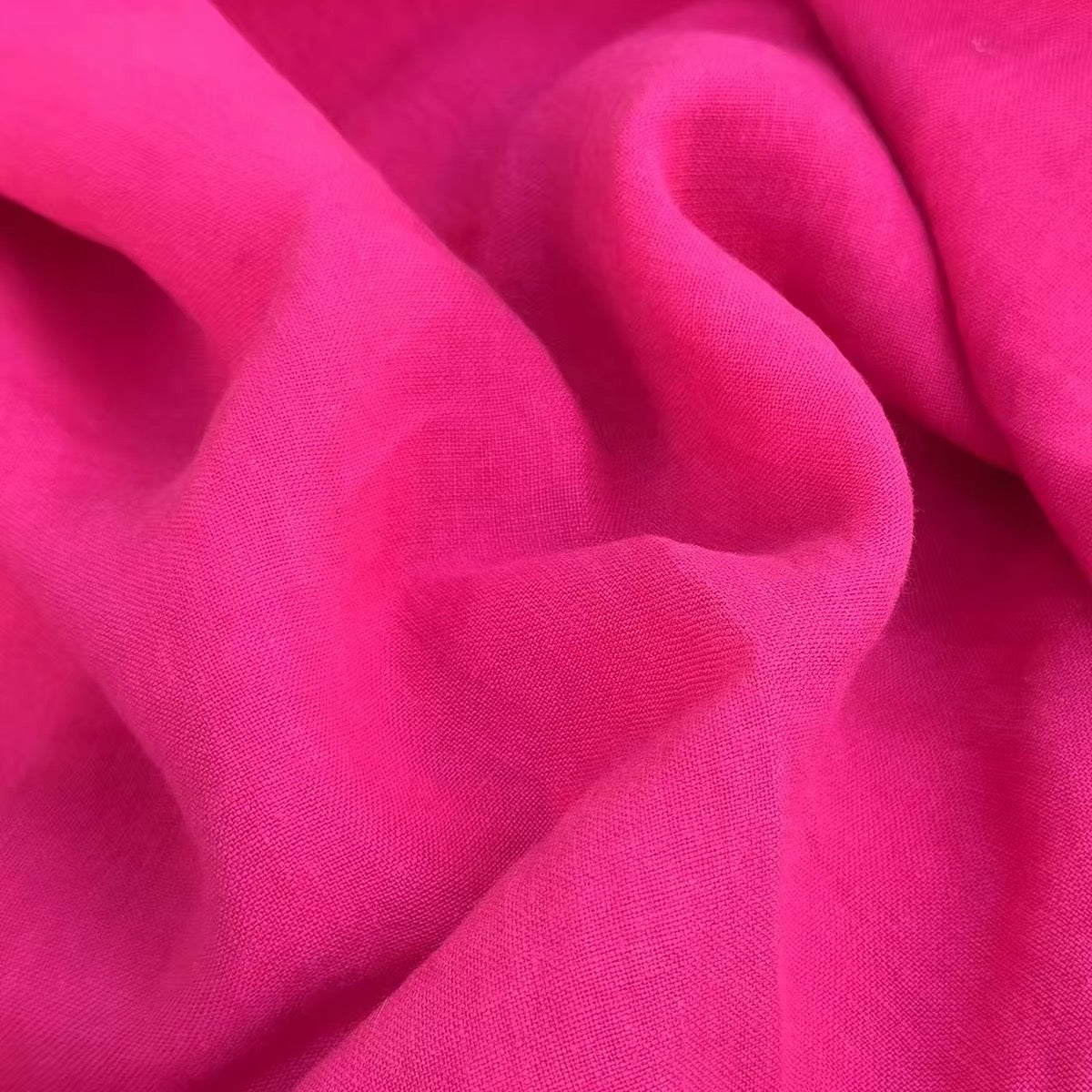 Vivid Fuchsia Pink Hemp Fabric by the Meter, Medium Weight, Pre-Washed, Extra Wide 110 Inch