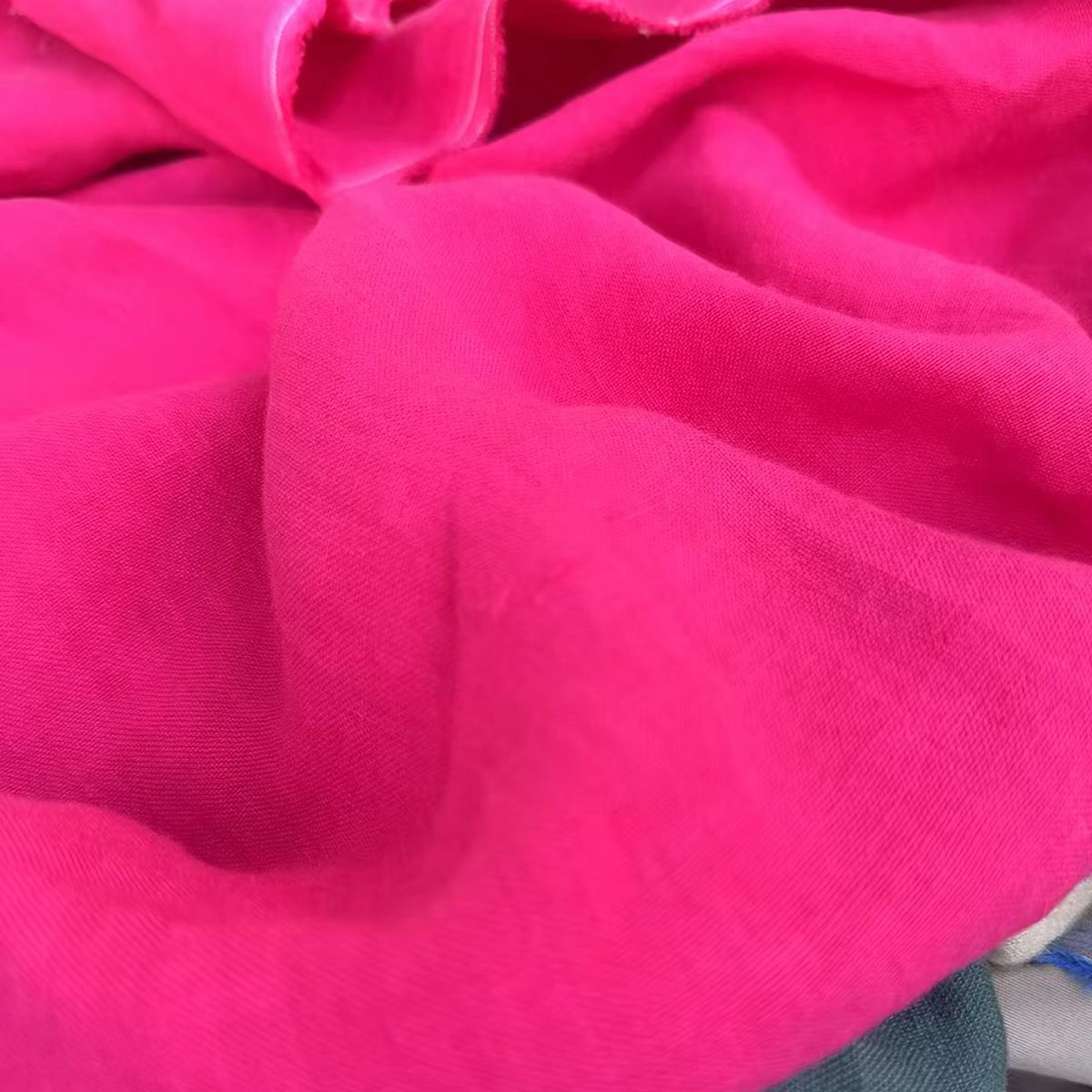Vivid Fuchsia Pink Hemp Fabric by the Meter, Medium Weight, Pre-Washed, Extra Wide 110 Inch