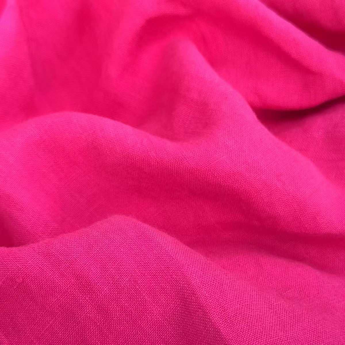 Vivid Fuchsia Pink Hemp Fabric by the Meter, Medium Weight, Pre-Washed, Extra Wide 110 Inch