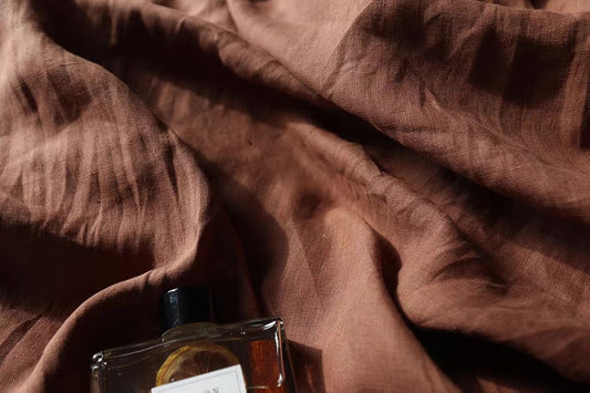 Warm Cinnamon Brown Hemp Fabric by the Meter, Medium Weight, Pre-Washed, Extra Wide 110 Inch